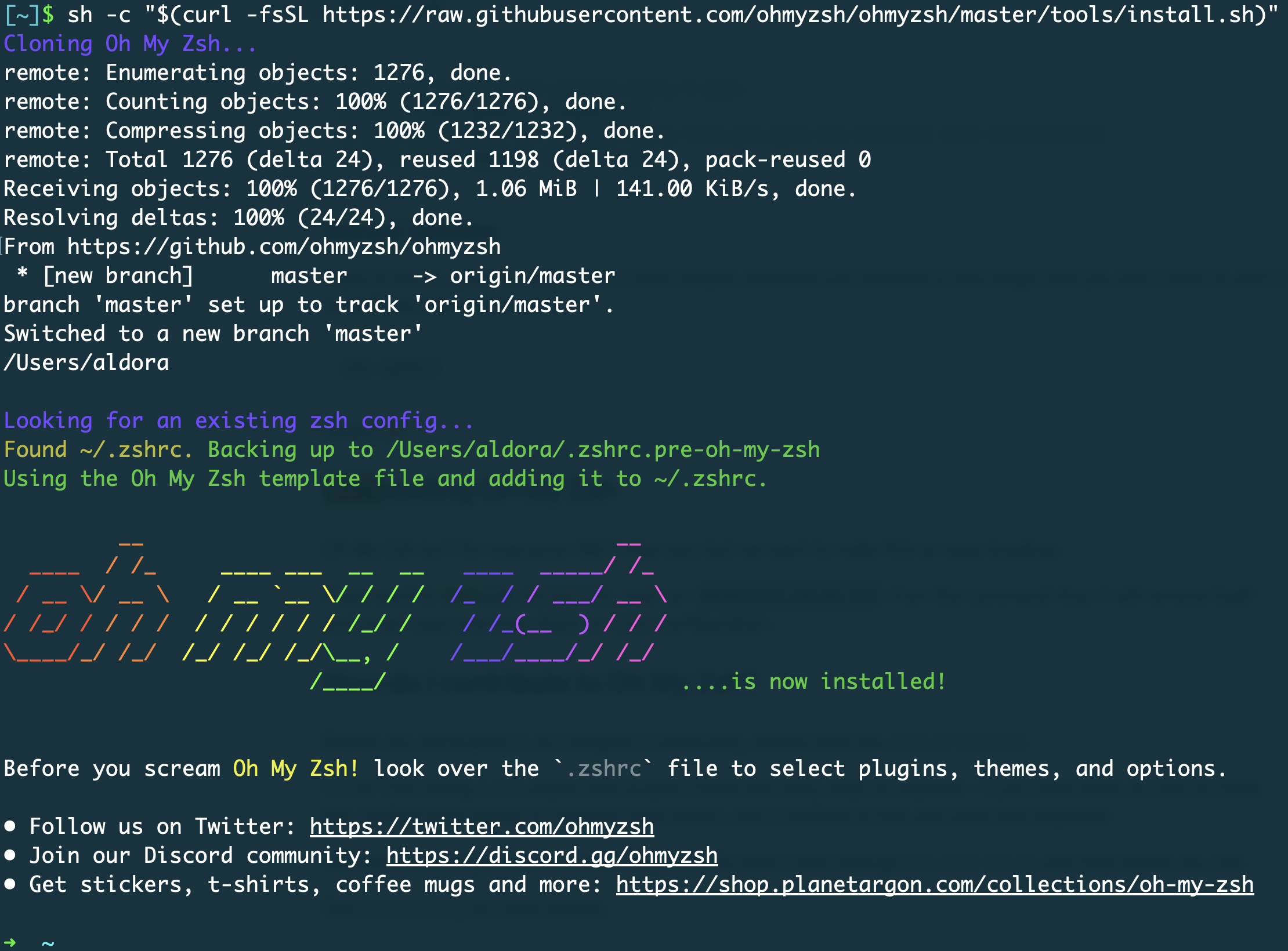 ohmyzsh-installation